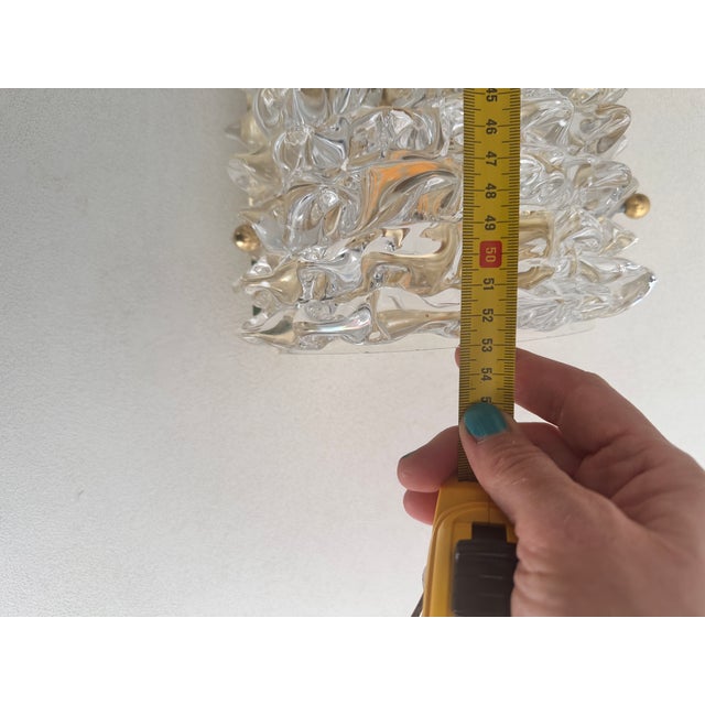 Murano A Pair Barovier Style Art Deco Rostrato Clear Italian Murano Glass Wall Sconces For Sale - Image 4 of 16