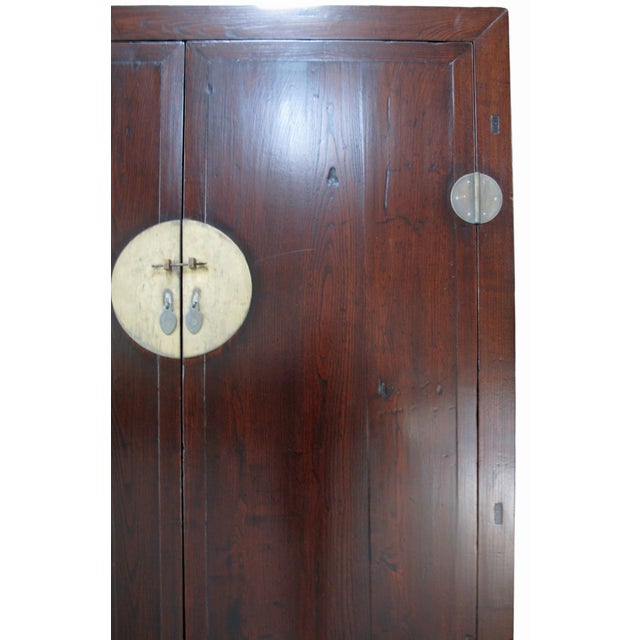 Large 87" Tall Antique Chinese Cabinet W 2 Shelves For Sale In Greensboro - Image 6 of 10