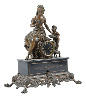 Black Marble and Spelter Clock