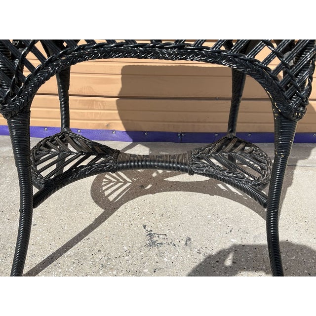 Wood Early 20th C Wicker and Oak Hall Table For Sale - Image 7 of 7