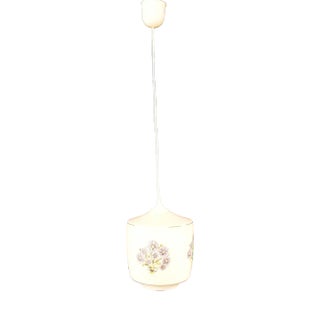 Vintage Ceiling Lamp with White Glass Screen, 1970s For Sale