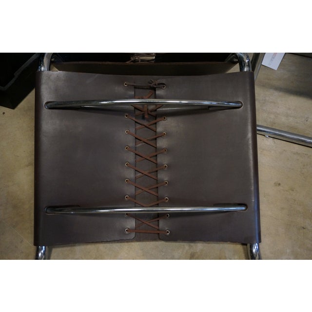Brown Mid Century Marcel Breuer Chrome & Leather Chairs - Set of 4 For Sale - Image 8 of 11