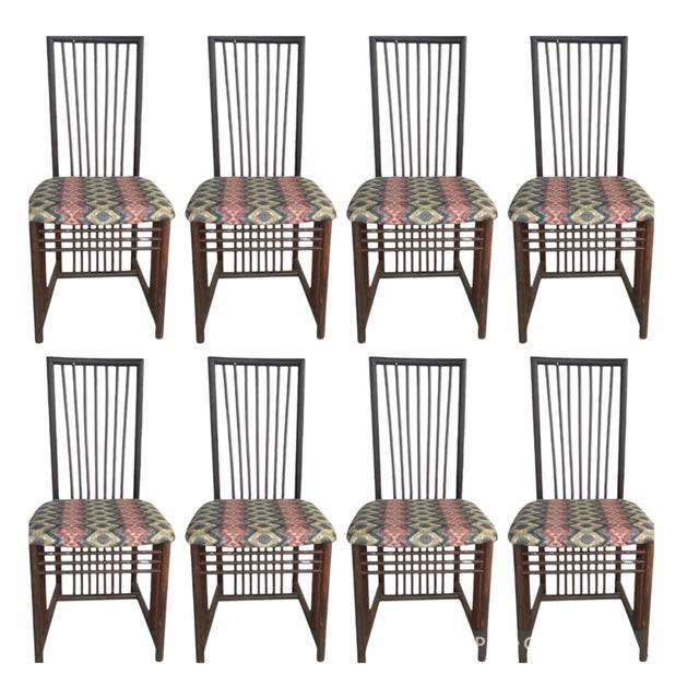 Art Deco 1980s Vintage A. Sibau Italian Dining Chairs- Set of 8 For Sale - Image 3 of 6
