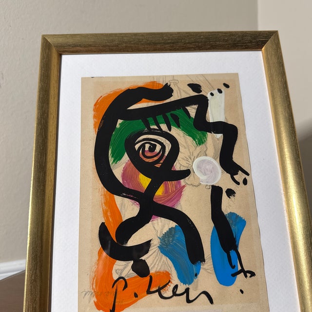 1970s Peter Robert Keil Original Painting Abstract Miro Style Modern Art Signed Framed For Sale In Atlanta - Image 6 of 8