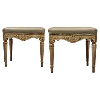 Set of Italian Louis XVI Style Lacquered Benches For Sale