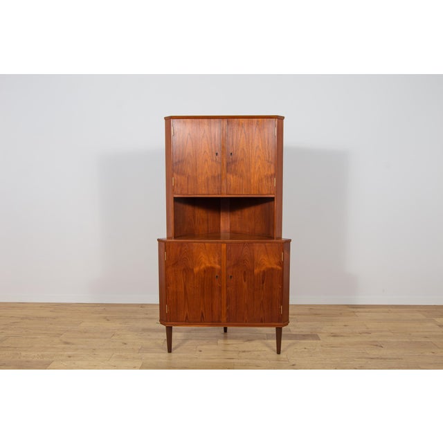 Mid-Century Modern Mid-Century Corner Teak Cabinet, Denmark, 1960s For Sale - Image 3 of 15