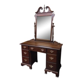 1960s Kling Furniture Mahogany Vanity With Mirror For Sale