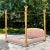 Vintage Coastal Twisted Pencil Reed and Brass King Canopy Bed For Sale - Image 4 of 7