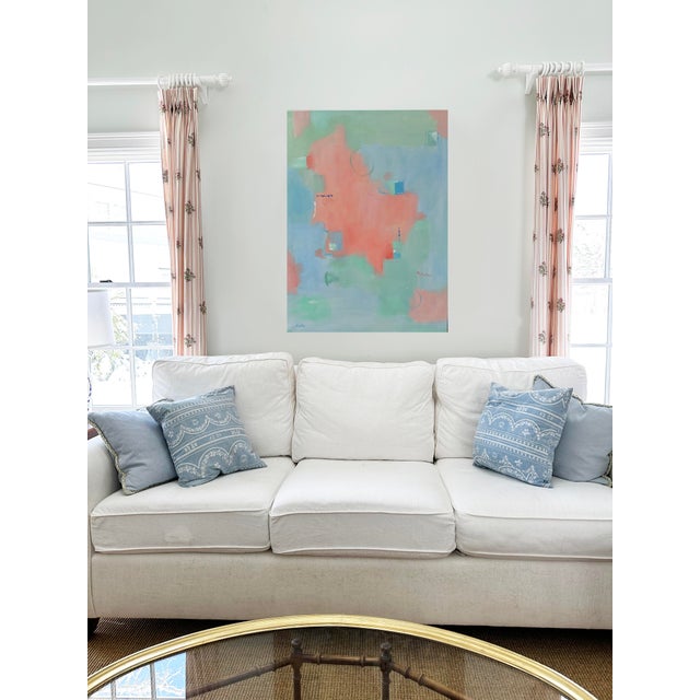 Abstract Gentle Voices -Large Abstract Bright Oil on Canvas by Christine Frisbee For Sale - Image 3 of 12