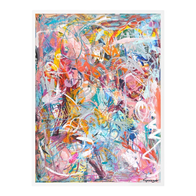 Party on the River Boat by Lesley Grainger in White Frame, Large Art Print For Sale