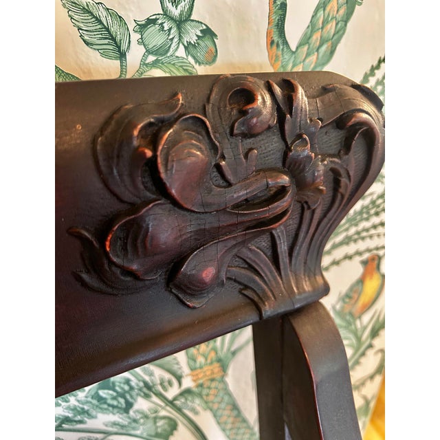 Brown Early 20th Century American Classical Revival / Empire Revival Mahogany Settee With New Paisley Upholstery For Sale - Image 8 of 15