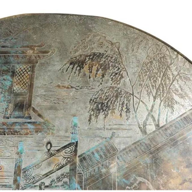 Philip and Kelvin LaVerne “Chan” Coffee Table, Acid Etched Brass, 1960s For Sale In Tampa - Image 6 of 14