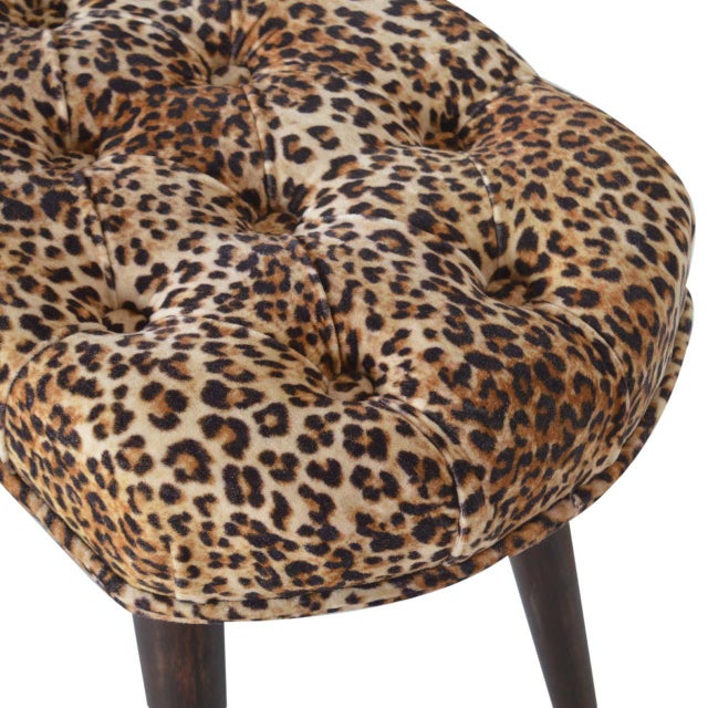 Animal Print Velvet Bench With Deep Button Seat For Sale In Philadelphia - Image 6 of 7