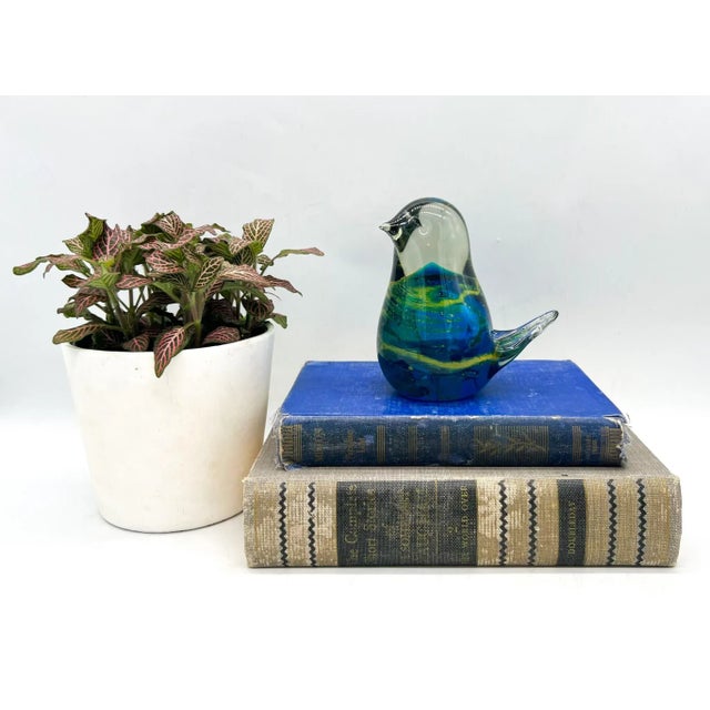 Stunning, hand blown paperweight made in Malta by Mdina. Made circa the late 20th century and signed on the underside....