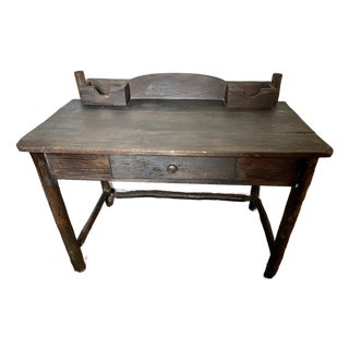 Early 20th Century Adirondack Branch Handmade Writing Desk Letter Holders Cabin Primitive Country For Sale
