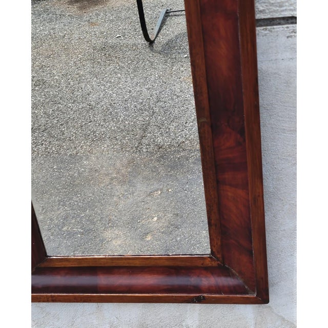 Antique American Empire Flame Mahogany Ogee Wall Mirror 20x30 Wood Backing 1850s For Sale In Philadelphia - Image 6 of 18