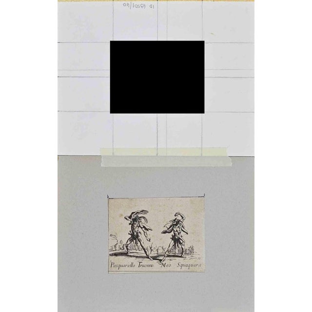 Etching on paper. A lively etching from Jacques Callot’s celebrated series Balli di Sfessania, depicting two grotesque...