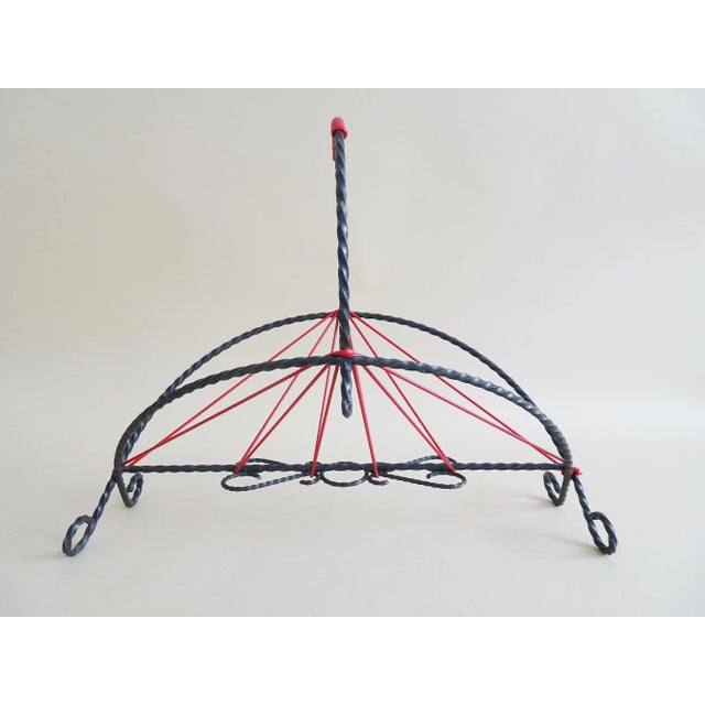 Wrought Iron Magazine Rack with String Design, 1950s For Sale - Image 11 of 11