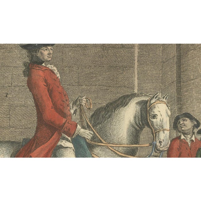 Paper Robert Bénard after Harguiniez, Piaffe Dressage Lesson in the Pillars Encyclopédie Horse, 1750, Paper Engraving For Sale - Image 7 of 9