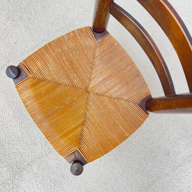 1950s Vintage Georges Robert Straw-Seated Chairs, 1950s, Set of 6 For Sale - Image 5 of 8