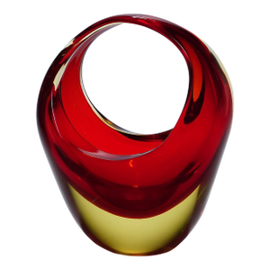 Bowl in Red Sommerso Glass, Flavio Poli for Seguso Murano 1950s