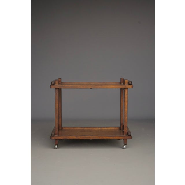 Brown Modernist Dutch Oak Tea Trolley. 1950s For Sale - Image 8 of 11