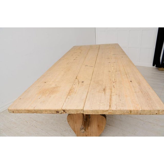 Brown Early 19th Century Country House Dining Table, Northern Sweden For Sale - Image 8 of 13