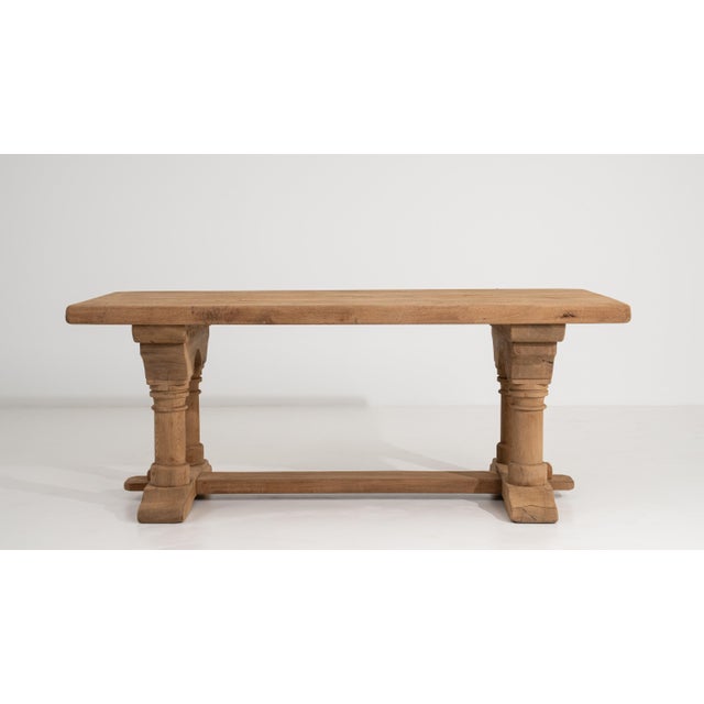 Brutalist Oak Dining Table, France, Circa 1970 For Sale - Image 12 of 14
