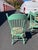 Wood Farmhouse Two-Tone Dining Table With 6 Mint Green Windsor Chairs For Sale - Image 7 of 12