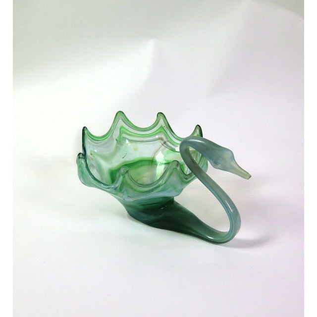 1950s 1950s Green Murano Glass Swan Bowl For Sale - Image 5 of 6