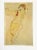 Artist: Egon Schiele Country: Austria Title: Seated woman with yellow dress and orange hair band Medium: Offset – 18...