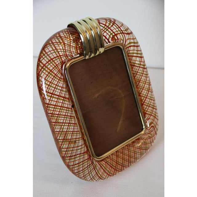 Photo Frame in Red Filigree Murano Glass, 2000s For Sale - Image 11 of 16