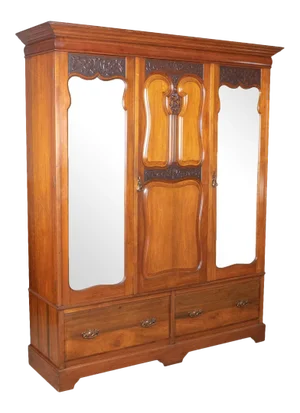 1900s R. James Gloucester English Walnut Antique Wardrobe