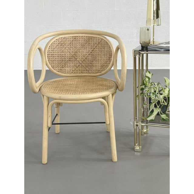 Wood Rattan and Cane Armchair For Sale - Image 7 of 8