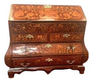 Dutch Marquetry Scriban Dresser, 18th Century