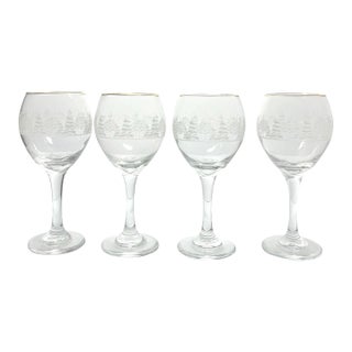 Lynn’s China “Pines” Set of 4 Wine, Water or All Purpose Glasses For Sale