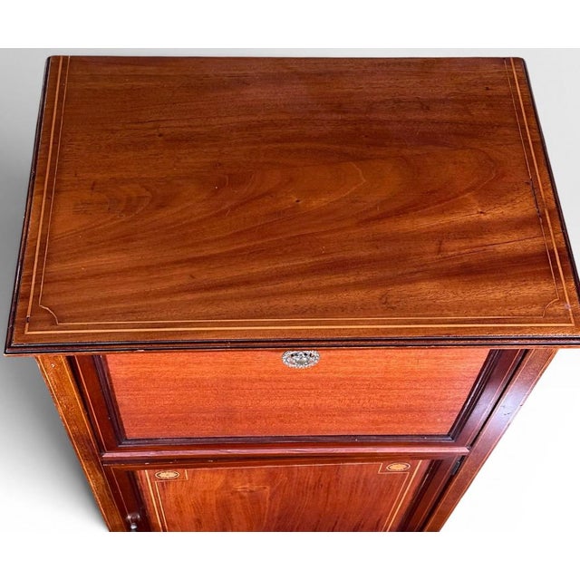 Vintage French Louis XVI Style Inlaid Mahogany Semainier Secretary Desk For Sale In Portland, ME - Image 6 of 15