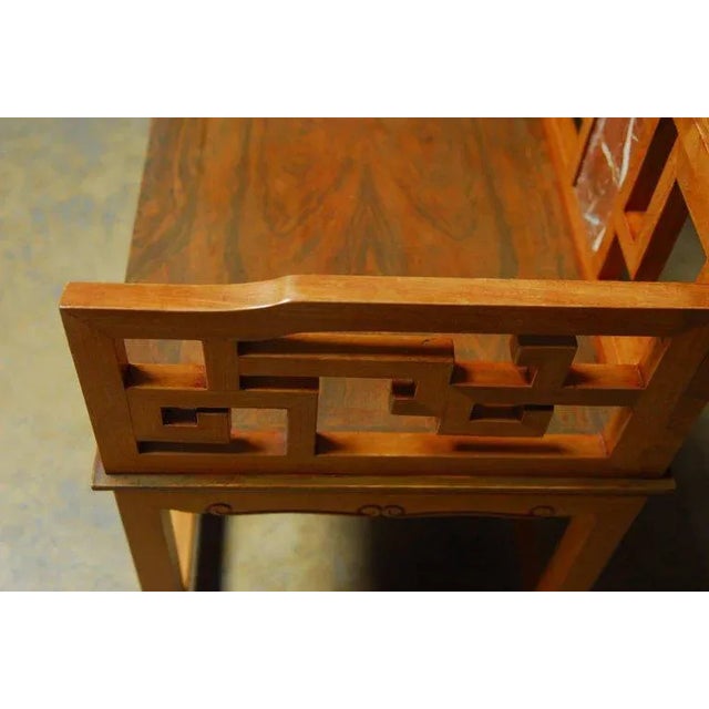 Chinese Ming Style Armchairs with Dali Marble Inset - A Pair For Sale In Sacramento - Image 6 of 10