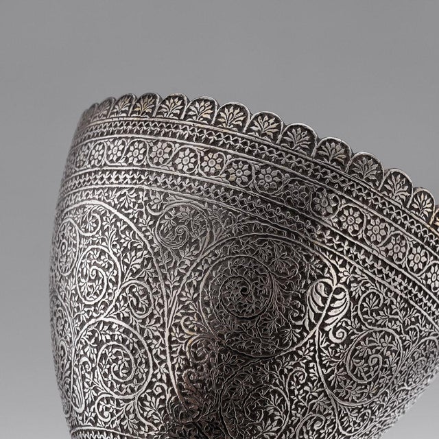 Antique 20th Century Indian Silver Shawl Wine Goblets, 1900s, Set of 2 For Sale - Image 13 of 18
