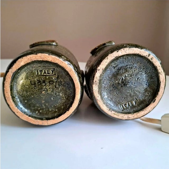 Mid-Century Modern Medallion Table Lamps by Aldo Londi for Bitossi, Italy, 1960s, Set of 2 For Sale - Image 3 of 11