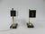 Metal Small Mid-Century Brass, Black & White Bedside Table Lamps, 1950s, Set of 2 For Sale - Image 7 of 18