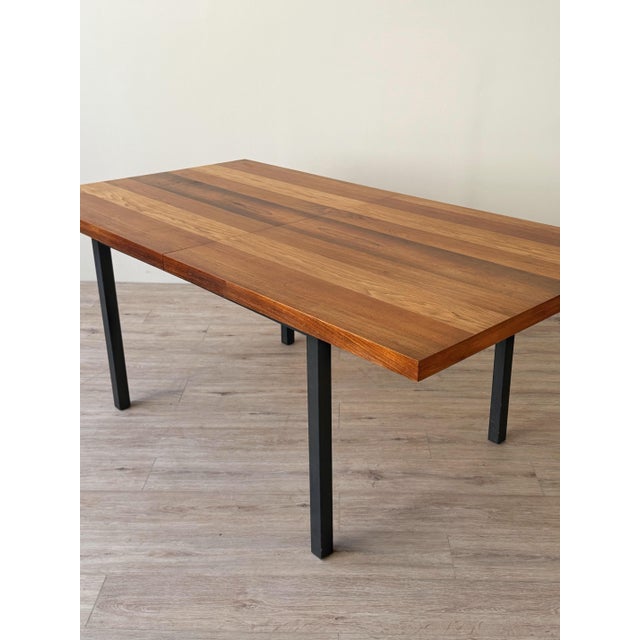 Mid-Century Modern Milo Baughman for Dillingham Mixed-Wood Extension Dining Table With Two Leaves For Sale - Image 3 of 12