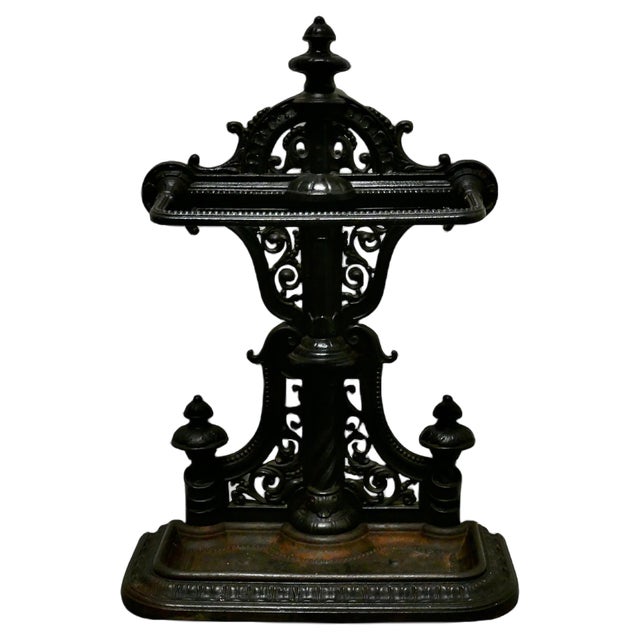 Large Cast Iron Umbrella Stick Stand, 1870s For Sale
