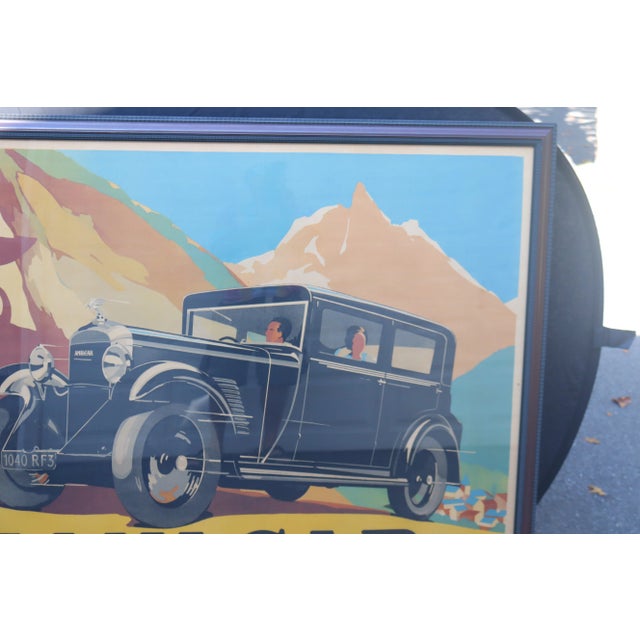 Art Deco Vintage Framed French Automobile Poster Amilcar by Maurice Barbey 1932 For Sale - Image 3 of 12