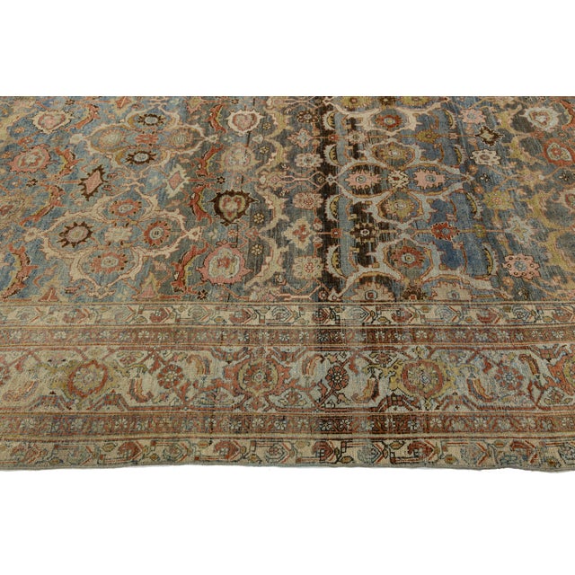 One of the Kind 19th Century Antique Bidjar Rug With All-Over Herati Pattern For Sale - Image 11 of 12