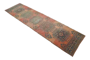 Distressed Oushak Runner Rug - 2'12" X 11'2"