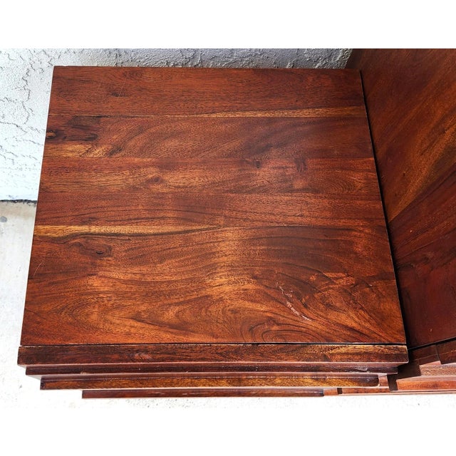 3 Piece MCM Solid Exotic Wood Bachelor Chest & Nightstands Bedroom Suite For Sale - Image 13 of 18