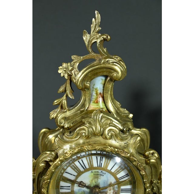 Gilt Bronze Fireplace Trim, 1930, Set of 3 For Sale - Image 4 of 18