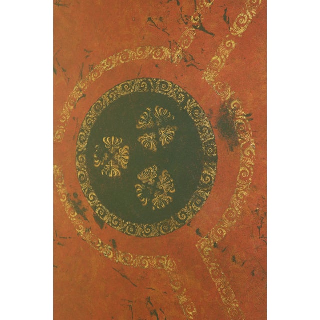 1990s Maitland Smith Leather Wrapped Decorated Center Table For Sale - Image 5 of 10