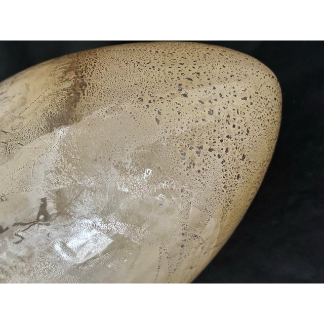 1980s Charlie Meaker Art Glass Large Gold/Copper Luster ‘Torpedo’ Oblong Vase For Sale - Image 10 of 12